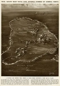 Planes Prints: Truk naval base by G. H. Davis