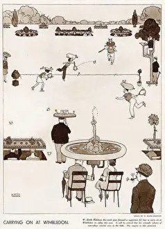 1941 Prints: Trying to carry on as usual! Tennis players camouflaged from above in case of invasion