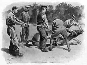 Mounted Prints: Trying to shoe a mule, WW1