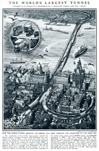 Route Prints: Tunnel connecting Liverpool with Birkenhead 1926