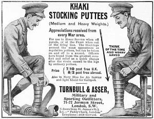 Puttees Prints: Turnbull & Asser khaki puttees advertisement