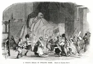 Childrens Prints: Twelfth Night - Childs Dream 1854