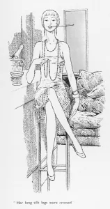 Holder Prints: Twenties flapper girl sitting at a cocktail bar