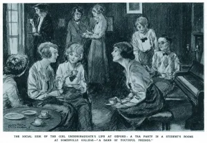 College Prints: Undergraduate female student tea party, December 1920