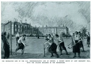 College Prints: Undergraduate female students playing hockey 1920