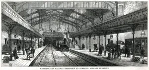 Platforms Prints: Underground railway, Aldgate Station interior, London