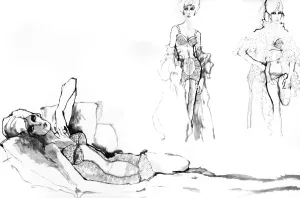 Girdle Prints: Underwear for 1962 drawn by Barbara Hulanicki