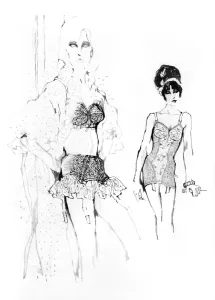 Girdle Prints: Underwear for 1962 drawn by Barbara Hulanicki