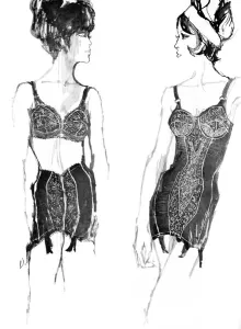 Girdle Prints: Underwear for 1962 drawn by Barbara Hulanicki
