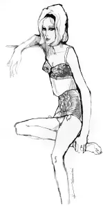 Corsetry Prints: Underwear for 1962 drawn by Barbara Hulanicki