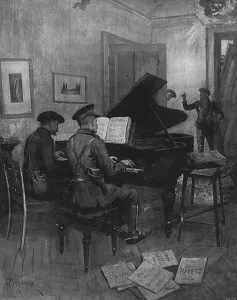 Musicians Prints: An Unfinished Symphony - a Duet at the Front, WW1