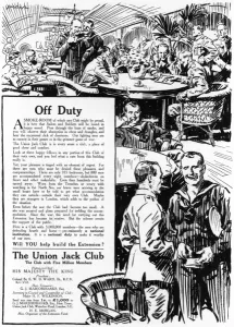 Donations Prints: Union Jack Club fundraising advertisement, WW1