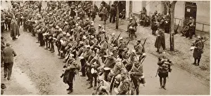 Civil Prints: A unit of General Franco's Nationalist troops lined up to receive their rations