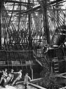 Dock Prints: Unloading coal at the London docks 1871