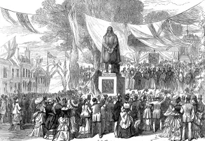 Images Dated 20th November 2004: Unveiling the John Bunyan Statue at Bedford, 1874