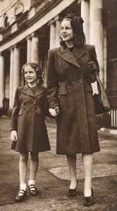 Dickins Prints: Utility coats for mother and daughter, 1947