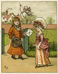 Customs Prints: Valentines card to his true love, by Kate Greenaway