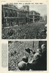 Balcony Prints: VE Day celebrations: crowds in Whitehall