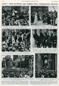 Bomb Prints: VE Day celebrations: their Majesties visit bomb sites