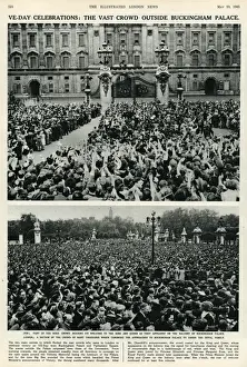 Europe Prints: VE Day celebrations: vast crowds outside Buckingham Palace