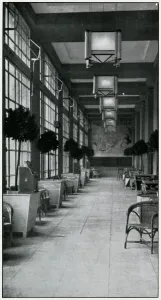 Deco Prints: Veranda of the Wembley Stadium Club (greyhound racing)
