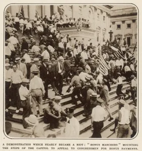 Steps Prints: Veterans Riot at Washington: on the Steps of Congress