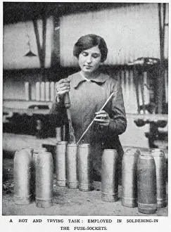 Industry Prints: Vickers Munition Factory - Soldering Fuse Sockets 1915