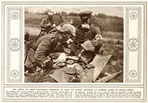 German Prints: Victims of an alleged British gas attack are treated by German medics. Date: 1915