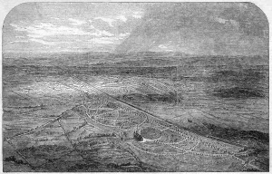 1850s Prints: Victorian Birds Eye View Burial Death Customs