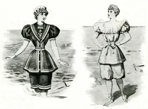 Images Dated 19th September 2018: Victorian ladies wearing bathing-dresses 1895