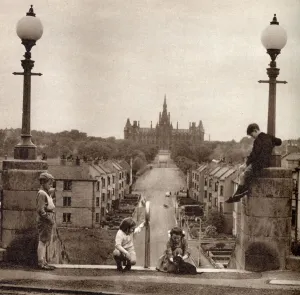 Building Prints: A view of Fettes College in Edinburgh. Date: 1955