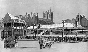 Platforms Prints: Viewing stands erected near Westminster Abbey for 1937 Coron