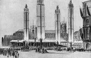 Platforms Prints: Viewing stands erected near Westminster Abbey for 1937 Coron