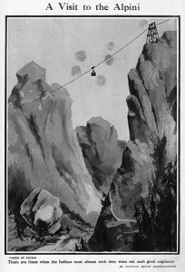 Mountains Prints: A Visit to the Alpini by Bruce Bairnsfather, WW1 cartoon