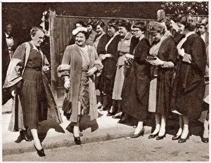College Prints: A visit to Westfield College, Hampstead by Queen Elizabeth the Queen Mother