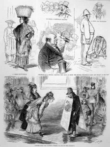 Visitors Prints: Visitors from the country & a sandwich man