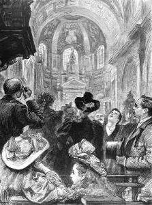 Visitors Prints: Visitors in St. Pauls Cathedral inspecting the mosaics, 189