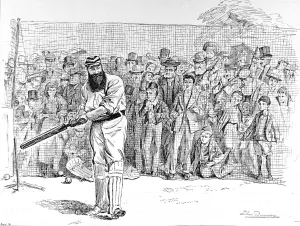 Centuries Prints: W. G. Grace batting in the Nets at Lords, 1895