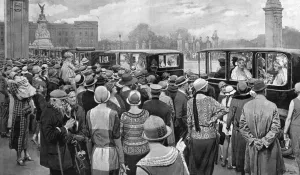 Waiting Prints: Waiting in a queue for the royal courts by Matania