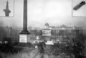 Prints of Photograph showing the War Loan Campaign exhibition in Trafalgar Square, London, in March 1918 November Prints: War Loan Campaign in Trafalgar Square, London, 1918