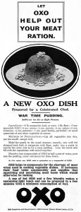 Recipes Prints: War Time Pudding with Oxo, 1918