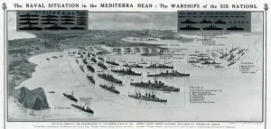 Warships Prints: Warships of the six nations in the Mediterranean, WW1