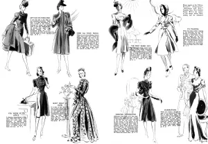 Celebration Prints: Wartime fashion article, Britannia and Eve magazine, 1941