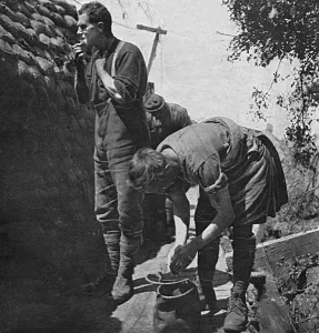 Canadians Prints: A Wash & Shave, Canadians on the Western Front, WW1