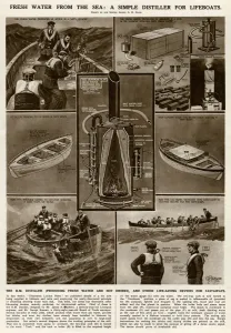 Lifeboats Prints: Water distiller for lifeboats by G. H. Davis