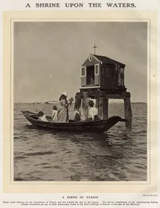 Venetian Prints: Water Shrine close to Venice, Italy