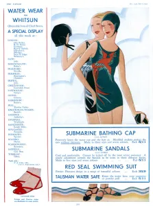 Deco Prints: Water Wear for Whitsun - 1930s swimwear advertisement
