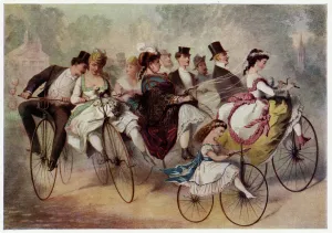 July Prints: Wedding party on bicycles