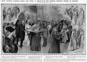 Religion Prints: A wedding in the Russian embassy chapel in London