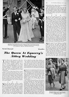 Parents Prints: Wedding of Viscount Althorp and Hon. Frances Roche in Tatler